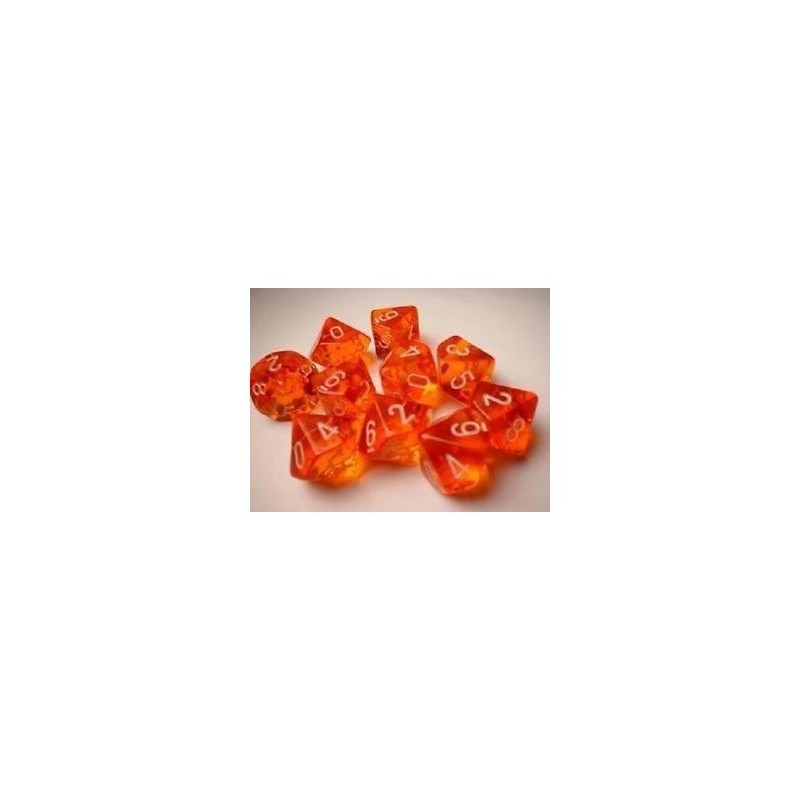 Set 10 dadi D10 Translucent (arancio) CHX23203 - accessorio per giochi