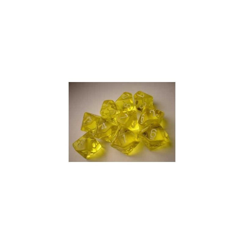 Set 10 dadi D10 Translucent (giallo) CHX23202 - accessorio per giochi