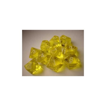 Set 10 dadi D10 Translucent (giallo) CHX23202