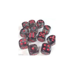 Set 12 dadi D6 16mm Translucent (grigio/rosso) CHX23618