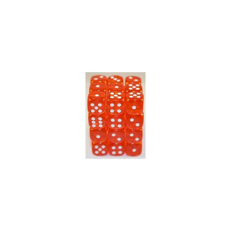 Set 36 dadi D6 12mm Translucent (arancio) CHX23803 - accessorio per giochi