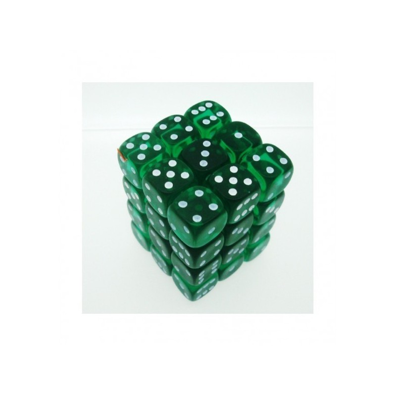 Set 36 dadi D6 12mm Translucent (verde) CHX23805 - accessorio per giochi
