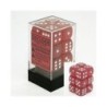 Set 12 dadi D6 16mm Frosted (bianco/rosso) CHXLE406