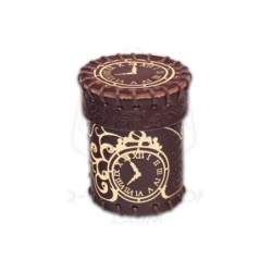 Bicchiere in cuoio lancia dadi marrone-oro: Steampunk