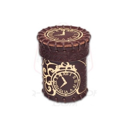 Bicchiere in cuoio lancia dadi marrone-oro: Steampunk