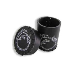 Bicchiere in cuoio lancia dadi nero: Dragon