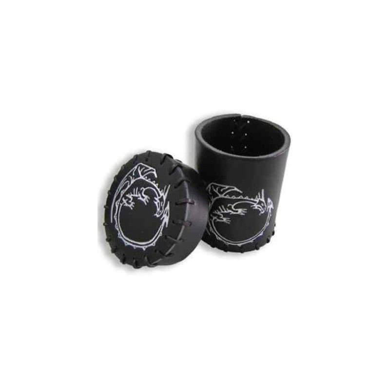Bicchiere in cuoio lancia dadi nero: Dragon - accessorio per giochi