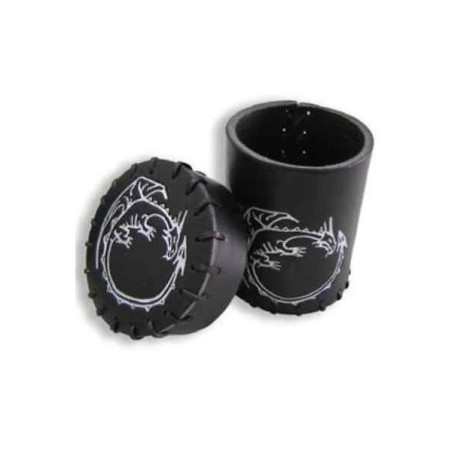 Bicchiere in cuoio lancia dadi nero: Dragon