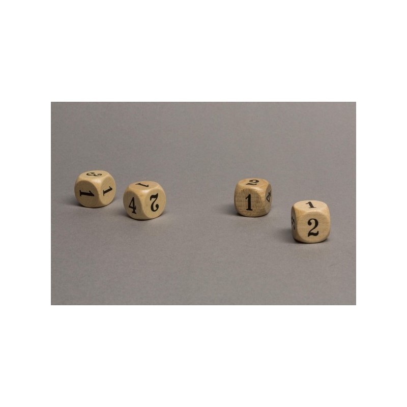 Dado d6 16mm legno naturale (1-1-2-2-3-4) - accessorio per giochi