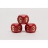 Dado d6 16mm legno rosso numeri arabi (1-2-3-3-4-5)