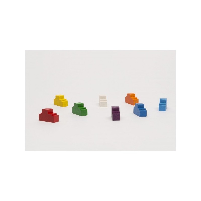 Set meeple casetta (8 pezzi, 8 colori) - accessorio per giochi