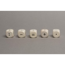 Dado d6 18mm legno simboli matematici (tipo 3)