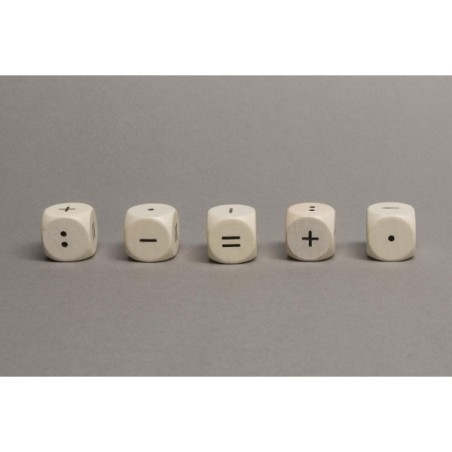 Dado d6 18mm legno simboli matematici (tipo 3)