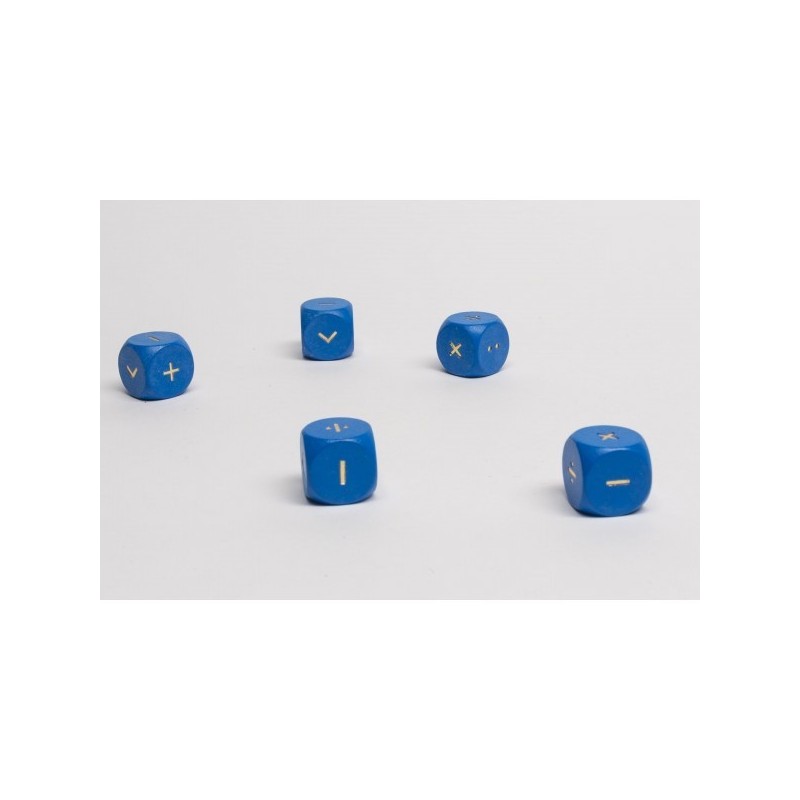 Dado d6 18mm legno simboli matematici (tipo 4) - accessorio per giochi