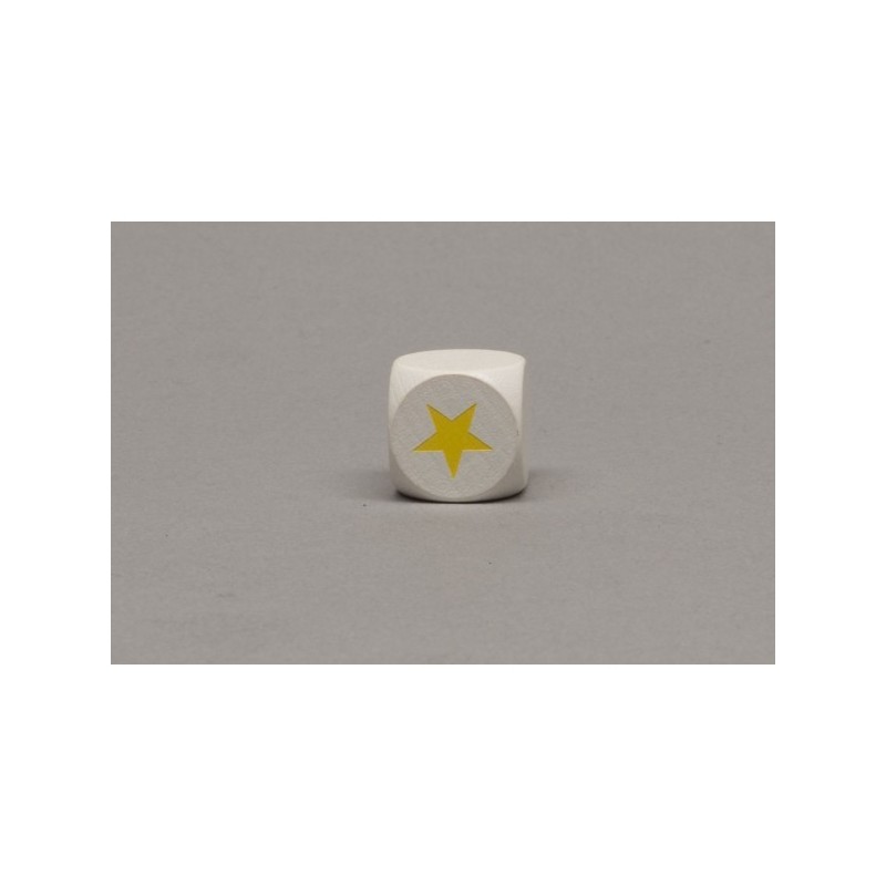 Dado d6 16mm legno stella (su una sola faccia) - accessorio per giochi