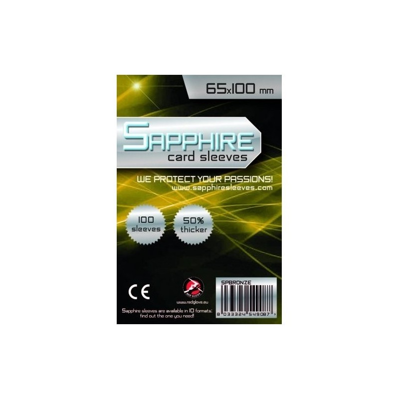 65x100 mm bustine trasparenti Sapphire (100 bustine)(Bronze) - accessorio per giochi