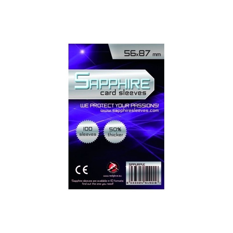 56x87 mm bustine protettive trasparenti Sapphire VIOLA (100 bustine)(Purple) - accessorio per giochi