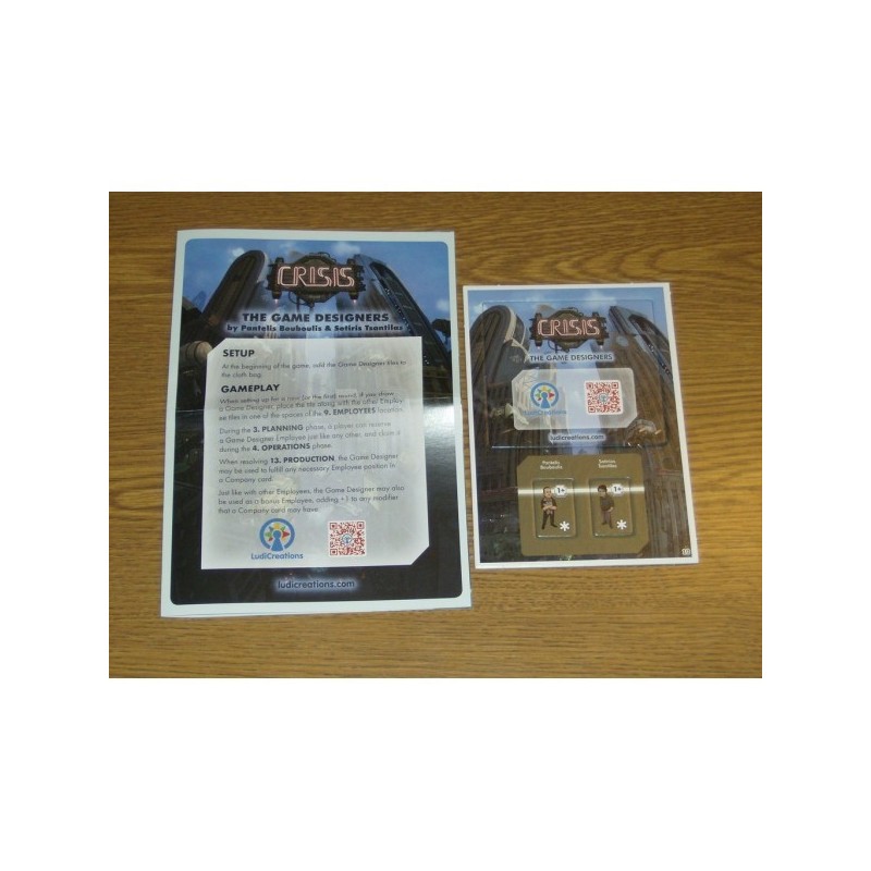 CALENDARIO DELL'AVVENTO 2016 GIORNO 10 - Crisis (mini-espansione): The Game Designers - gioco da tavolo