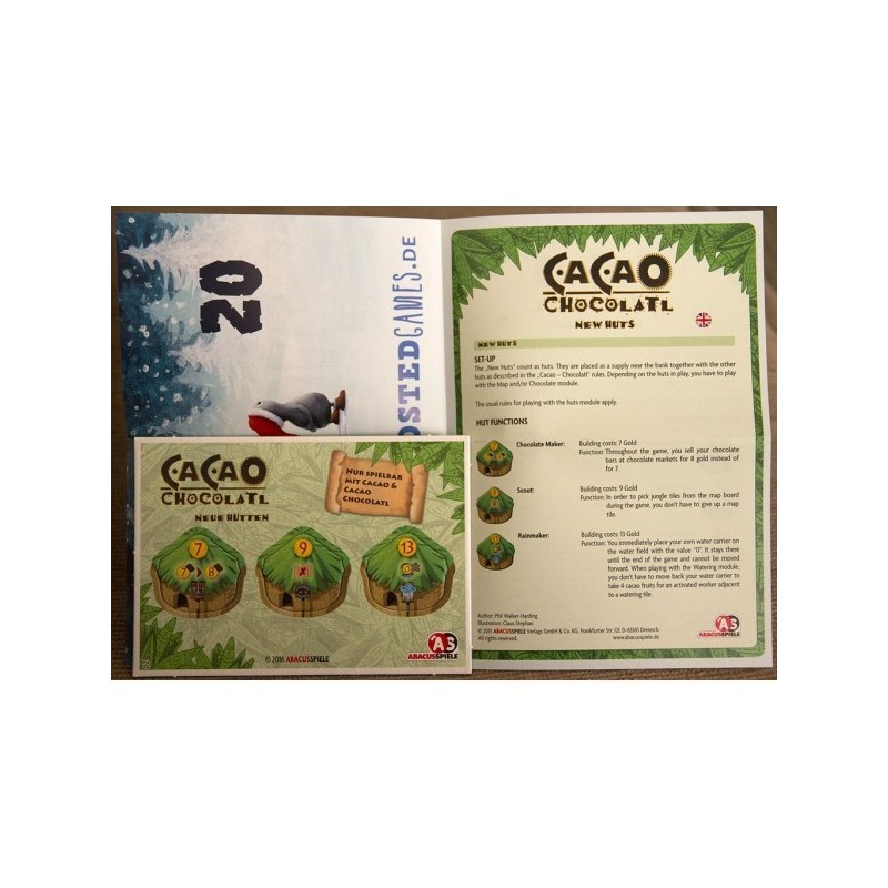 CALENDARIO DELL'AVVENTO 2016 GIORNO 20 - Chocolat: Cacao (mini-espansione): New Huts - gioco da tavolo