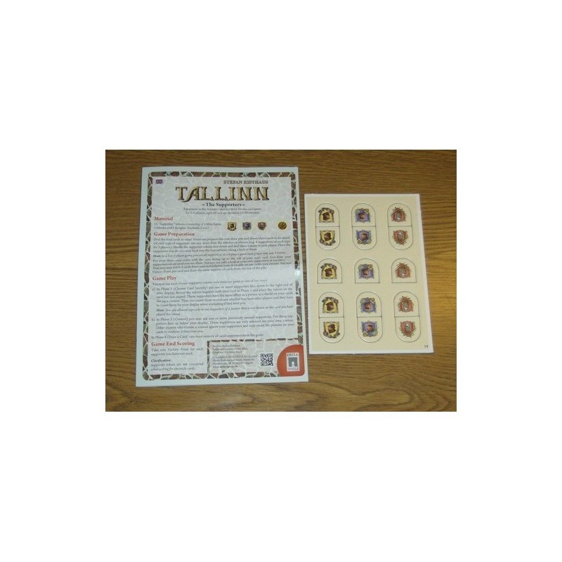 CALENDARIO DELL'AVVENTO 2016 GIORNO 19 - Tallinn (mini-espansione): The Supporters - gioco da tavolo