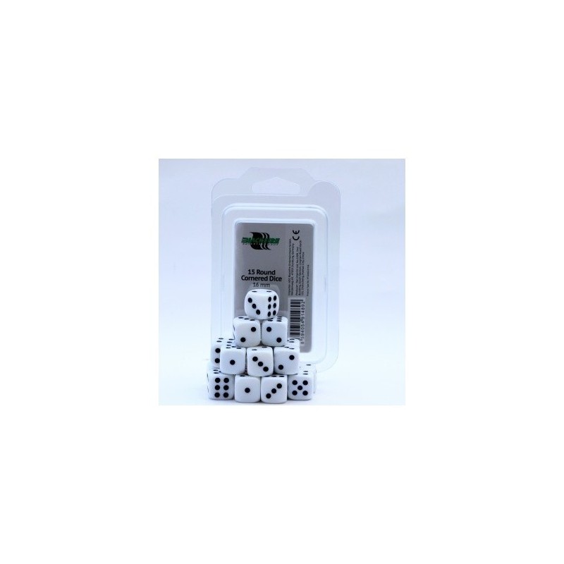Set di 15 dadi a 6 facce BIANCHI 16mm - 91489 - accessorio per giochi