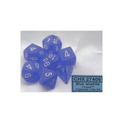 Set 7 dadi poliedrici Frosted (bianco/blu) CHX27406