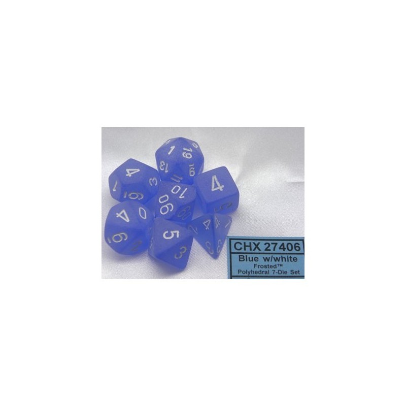 Set 7 dadi poliedrici Frosted (bianco/blu) CHX27406 - accessorio per giochi
