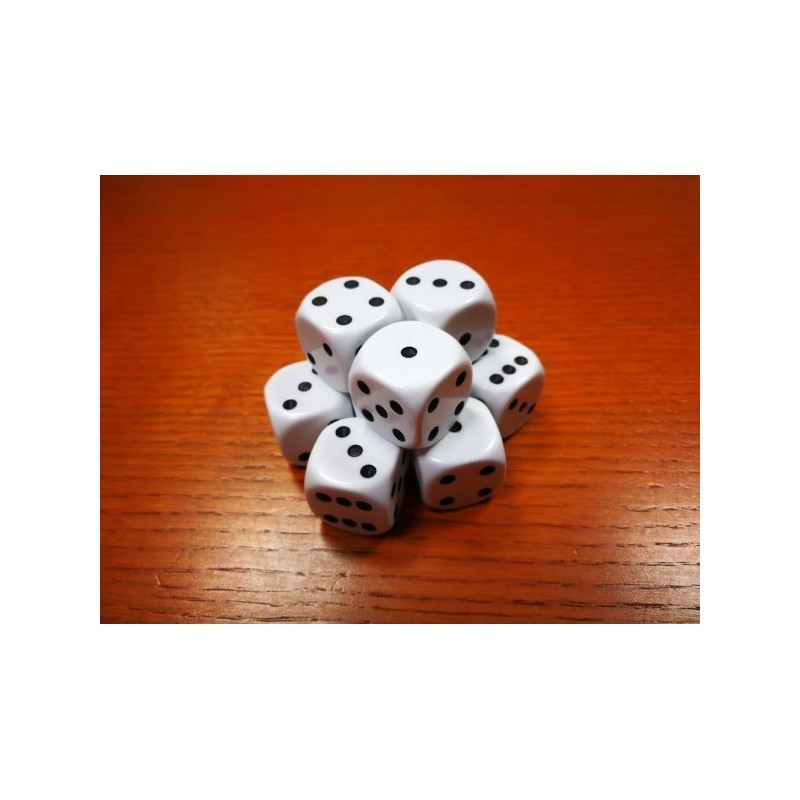 Dado a 6 facce 22mm bianco-nero - accessorio per giochi