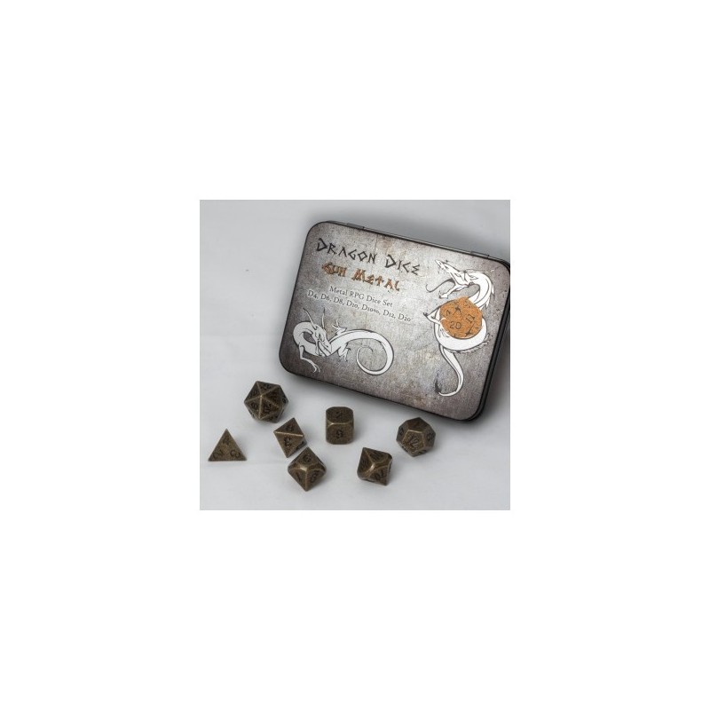 Set 7 dadi metallo (Metal Dice Set - Gun Metal) - 91742 - accessorio per giochi