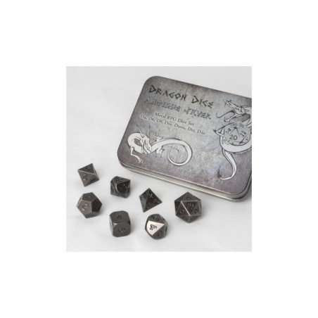 Set 7 dadi metallo (Metal Dice Set - Antique Silver) - 91737