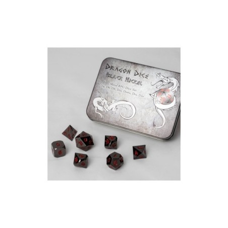 Set 7 dadi metallo (Metal Dice Set - Black) - 91741