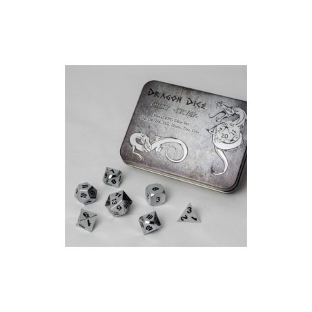 Set 7 dadi metallo (Metal Dice Set - Silver) - 91739