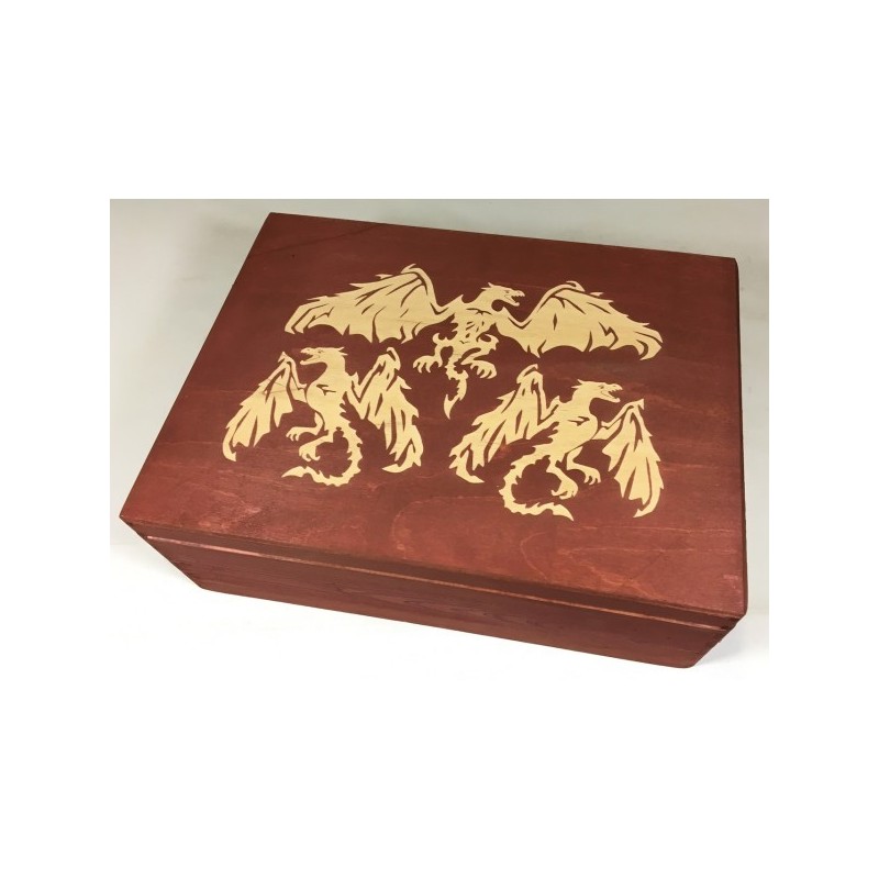 Scatola in legno 'Dragon' per carte CCG/LCG - GeekMod - accessorio per giochi