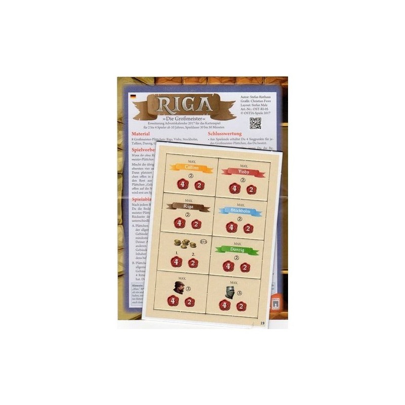 CALENDARIO DELL'AVVENTO 2017 GIORNO 19 - Riga: The Grand Masters Expansion - gioco da tavolo