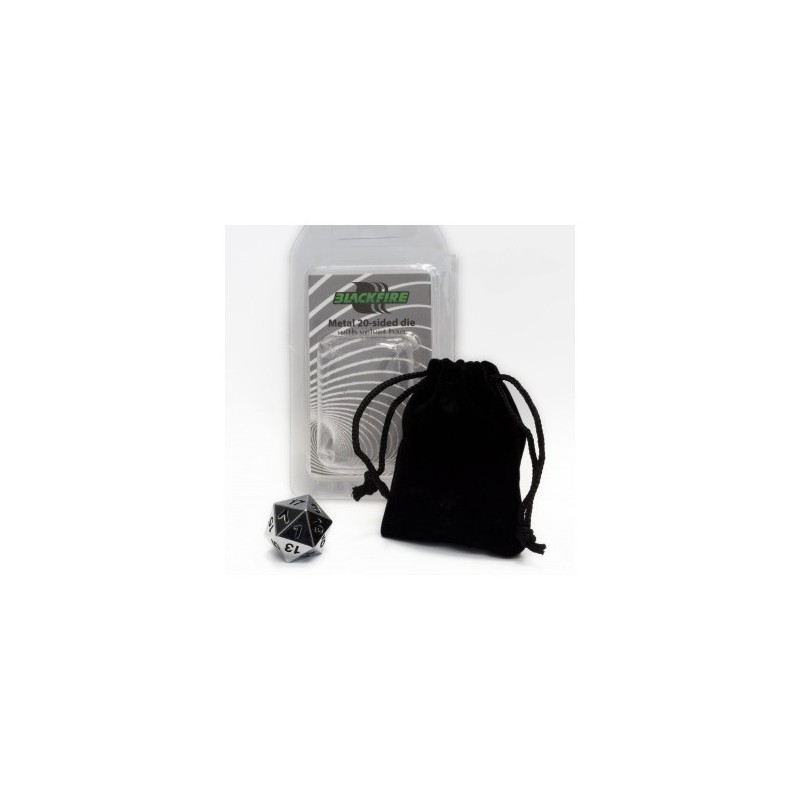 Dado d20 in metallo Silver (con sacchettino) - 40132 - accessorio per giochi