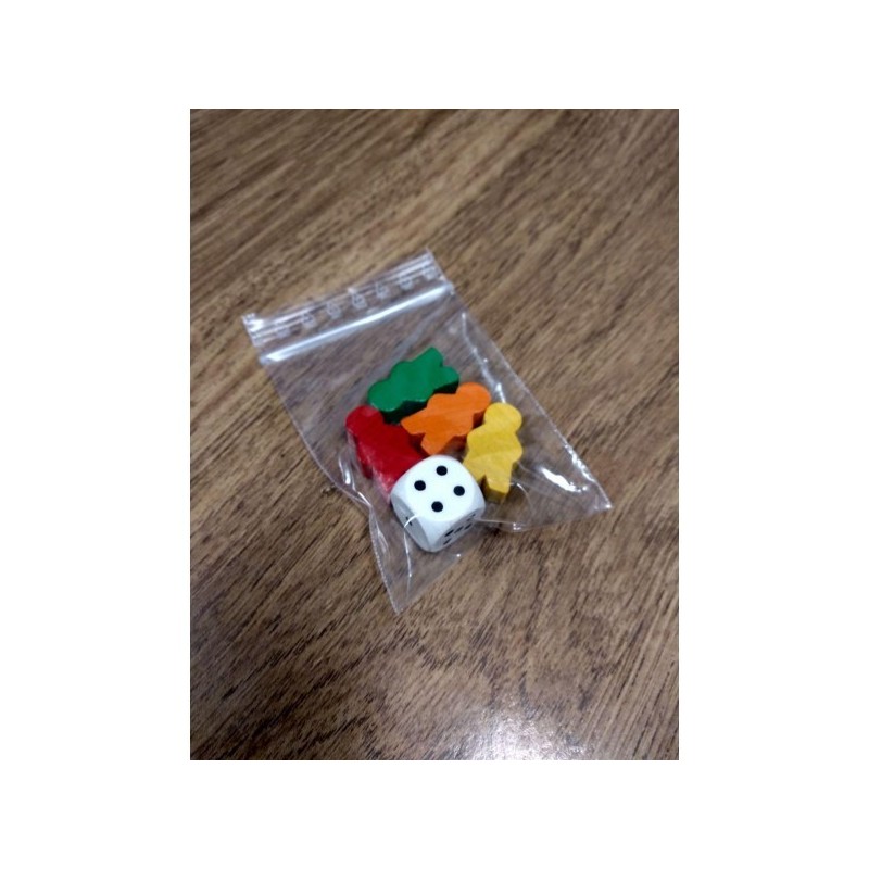 Kit Pedine Omino Junior 4 colori + dado bianco in ziplock - accessorio per giochi