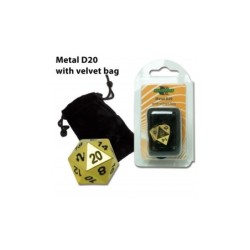 Dado d20 in metallo Gold (con sacchettino) - BF07226