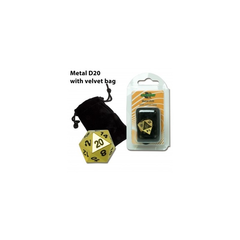 Dado d20 in metallo Gold (con sacchettino) - BF07226 - accessorio per giochi