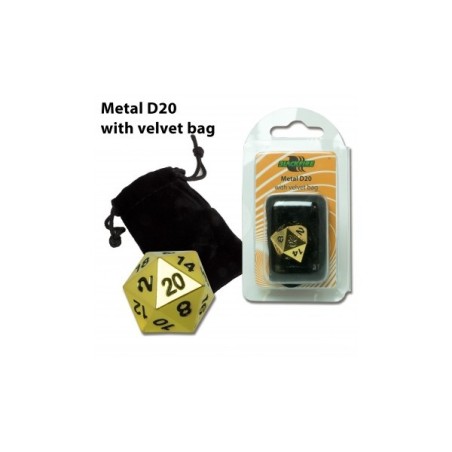 Dado d20 in metallo Gold (con sacchettino) - BF07226