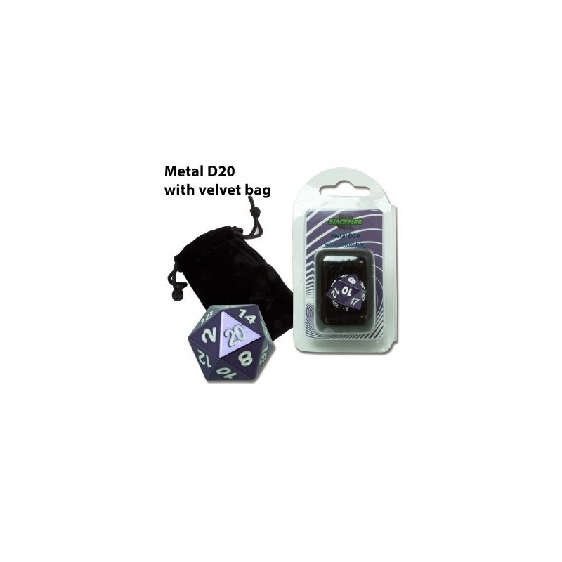 Dado d20 in metallo Purple (con sacchettino) - BF07219 - accessorio per giochi
