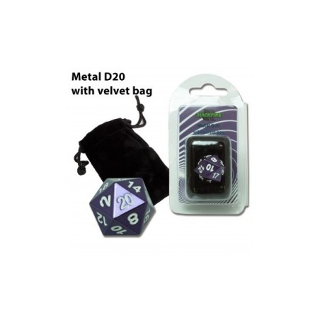 Dado d20 in metallo Purple (con sacchettino) - BF07219
