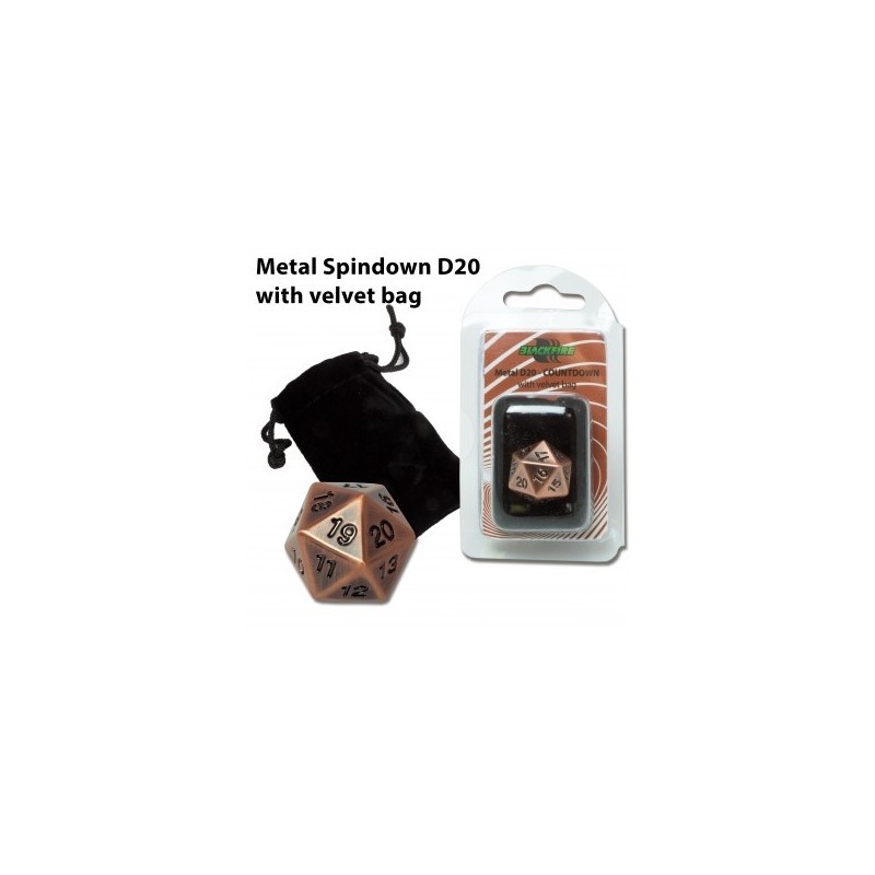 Dado d20 Segnapunti in metallo Antique Copper (con sacchettino) - BF07240 - accessorio per giochi