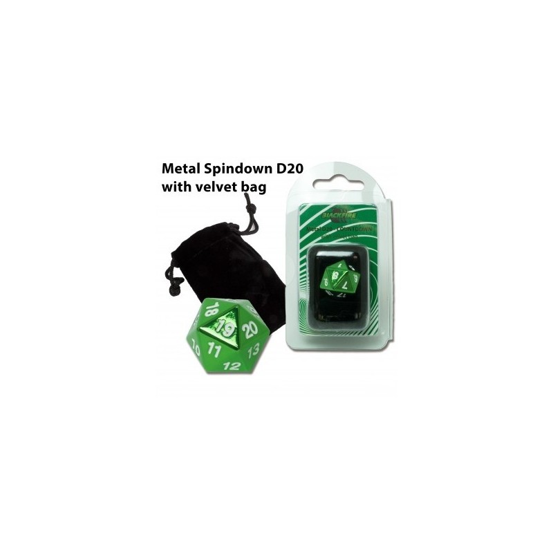 Dado d20 Segnapunti in metallo Green (con sacchettino) - BF07264 - accessorio per giochi