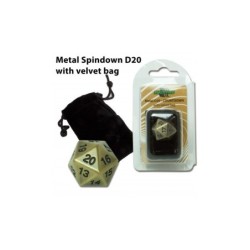 Dado d20 Segnapunti in metallo Antique Gold (con sacchettino) - BF07257