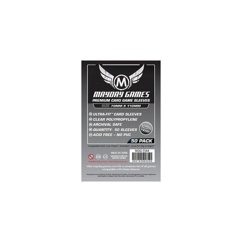 70x110 mm Bustine protettive trasparenti MayDay (50 bustine Premium) MDG7144 - accessorio per giochi
