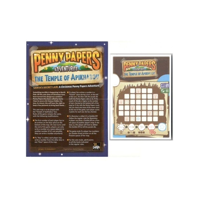 CALENDARIO DELL'AVVENTO 2018 GIORNO 20 - Penny Papers Adventures: Santa's Secret Lair (mini-espansione) - gioco da tavolo