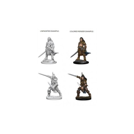 Pathfinder Deep Cuts Unpainted Miniatures - Human Male Fighter (2 Units)